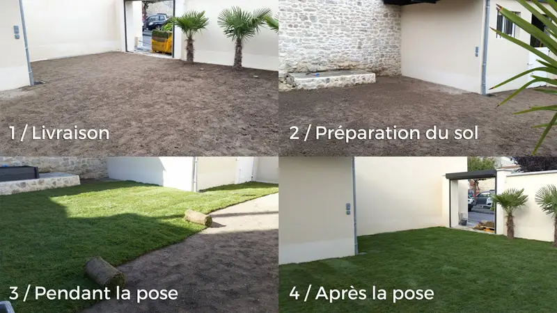 pose du gazon de placage en region parisienne