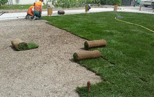 pose rouleaux gazon 3